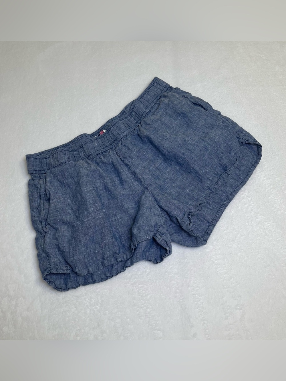 Vineyard Vines Womens XS Blue 100% Linen Pull On Elastic Waist Beach Shorts